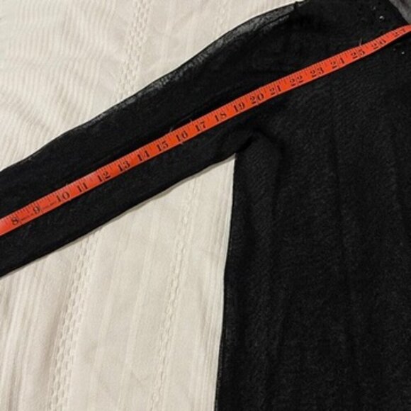 Vintage Whimsygoth Sheer Beaded Sequin Cardigan Black - Picture 14 of 14